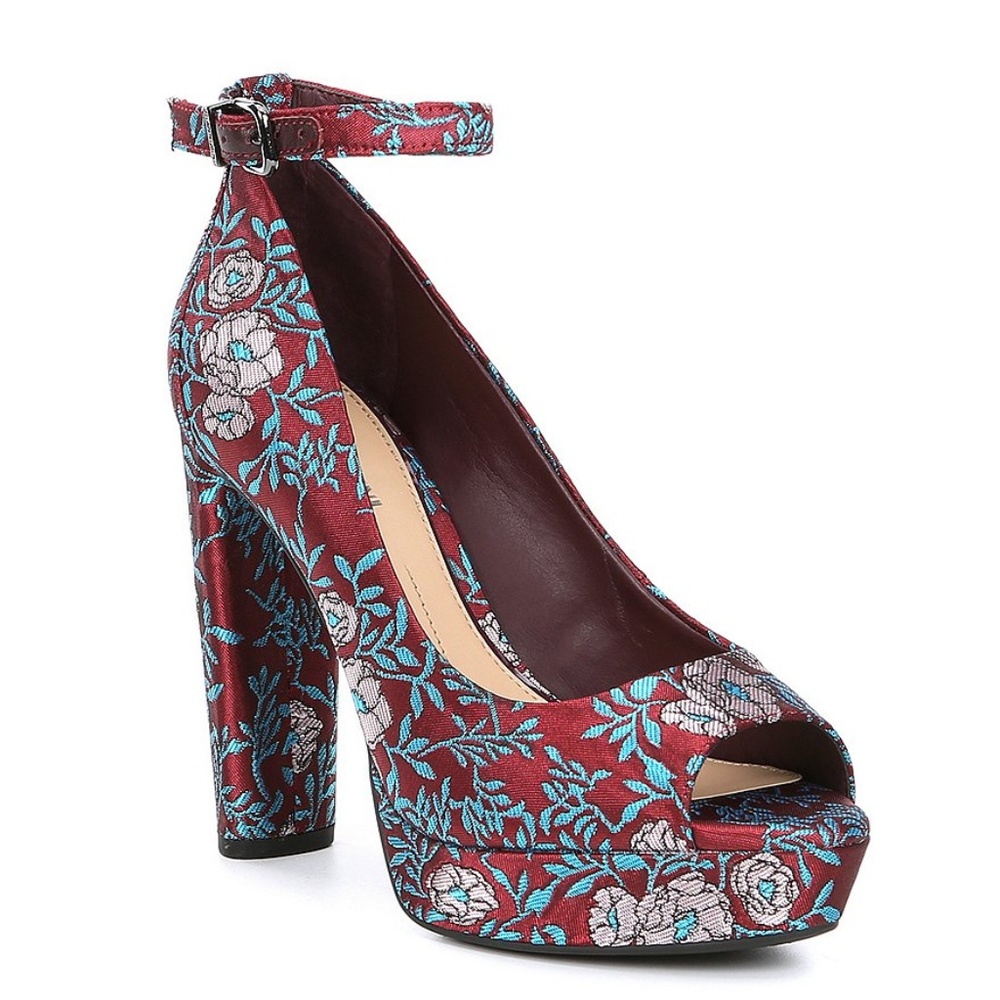 Gianni Bini Karlisi Peep Toe Brocade Pumps